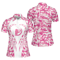 White Pink Camouflage Golf Gift Idea Thinning Layout Women's Polo Shirts S-5XL
