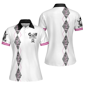 Golf Is My New Religion Zebra Argyle Golf For Ladies Gift Women's Polo Shirts S-5XL