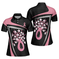 Flowers Faith Hope Love Pink Breast Awareness Ladies Women's Polo Shirts S-5XL