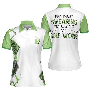 Leopard Green Argyle Pattern Swearing Best Golf Ladies Women's Polo Shirts S-5XL