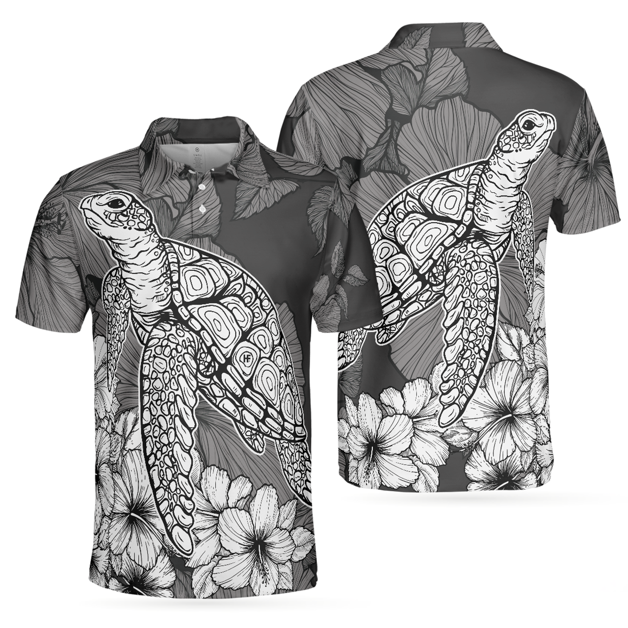 Hibiscus Turtle Sea Turtle Floral Shirt Best Gift For Men Men's Polo Shirt