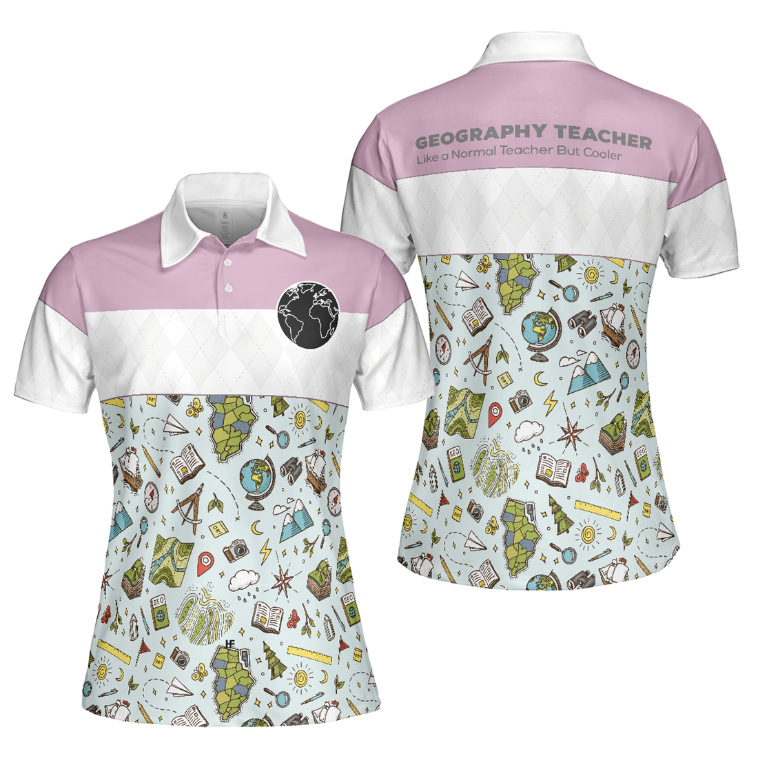 Cool Gift For Geography Teacher Like A Normal But Cooler Women's Polo Shirts S-5XL
