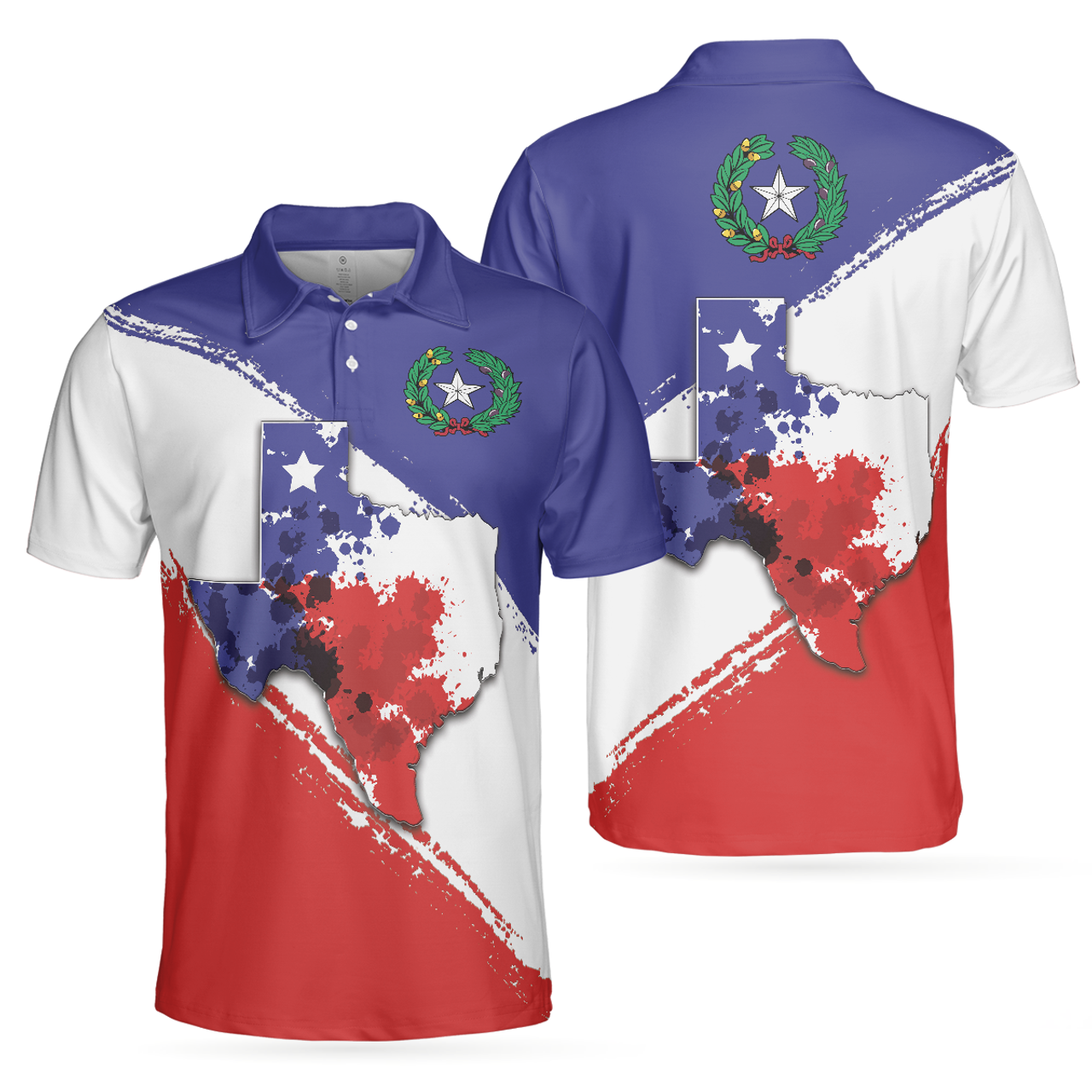 Texas Flag All Over Golf Polo Shirt Texas Map Proud Gift Men's Polo Shirt S-5XL