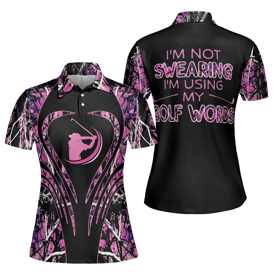 Thinning Layout Pattern Golf Sleeve Perfect Gift for Women's Polo Shirts S-5XL