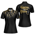 Elegant Gold Pattern Queen Of The Green Golf Short Sleeve Women's Polo Shirts S-5XL
