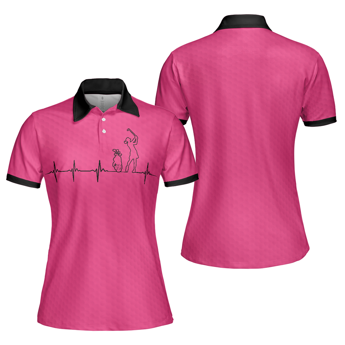 Heartbeat Golf Lady Pink Shirt Best Golf Gift Women Polo Shirt S-5XL