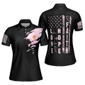 Flower America Flag Breast Awareness Faith Hope Love Women's Polo Shirts S-5XL