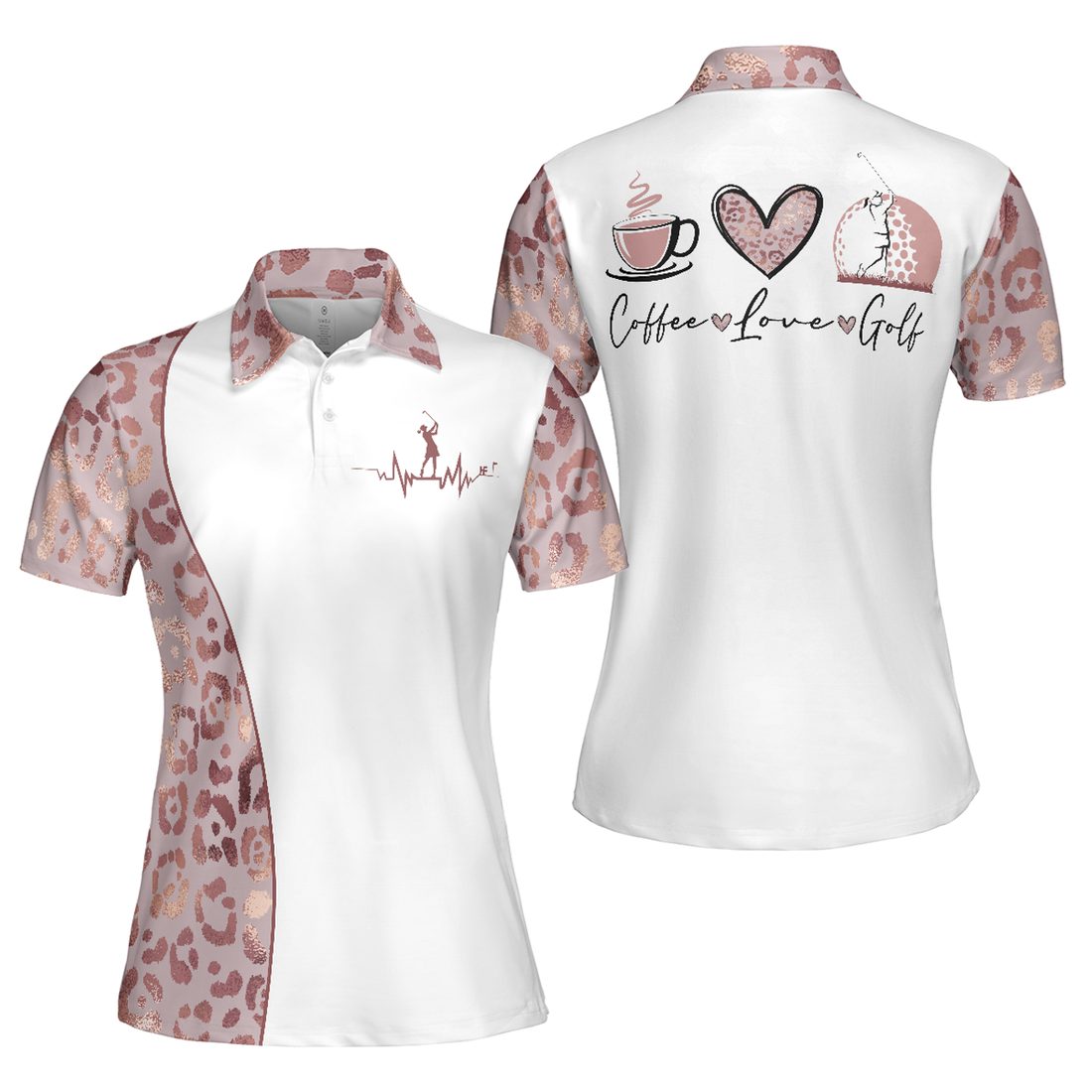 Coffee Love Golf Leopard For Golf and Coffee Lovers Women's Polo Shirts S-5XL