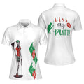 Red Green Argyle Pattern Skeleton Golf Gift For Golfers Women's Polo Shirts S-5XL