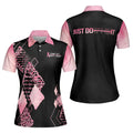 Leopard Argyle Pattern Golf Pink Ribbon For Ladies Women's Polo Shirts S-5XL
