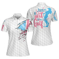 Golf Balls Pattern American Flag Just A Girl Loves Golf Women's Polo Shirts S-5XL