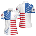 American Flag Golf Unique Gift for Ladies and Golfers Women's Polo Shirts S-5XL