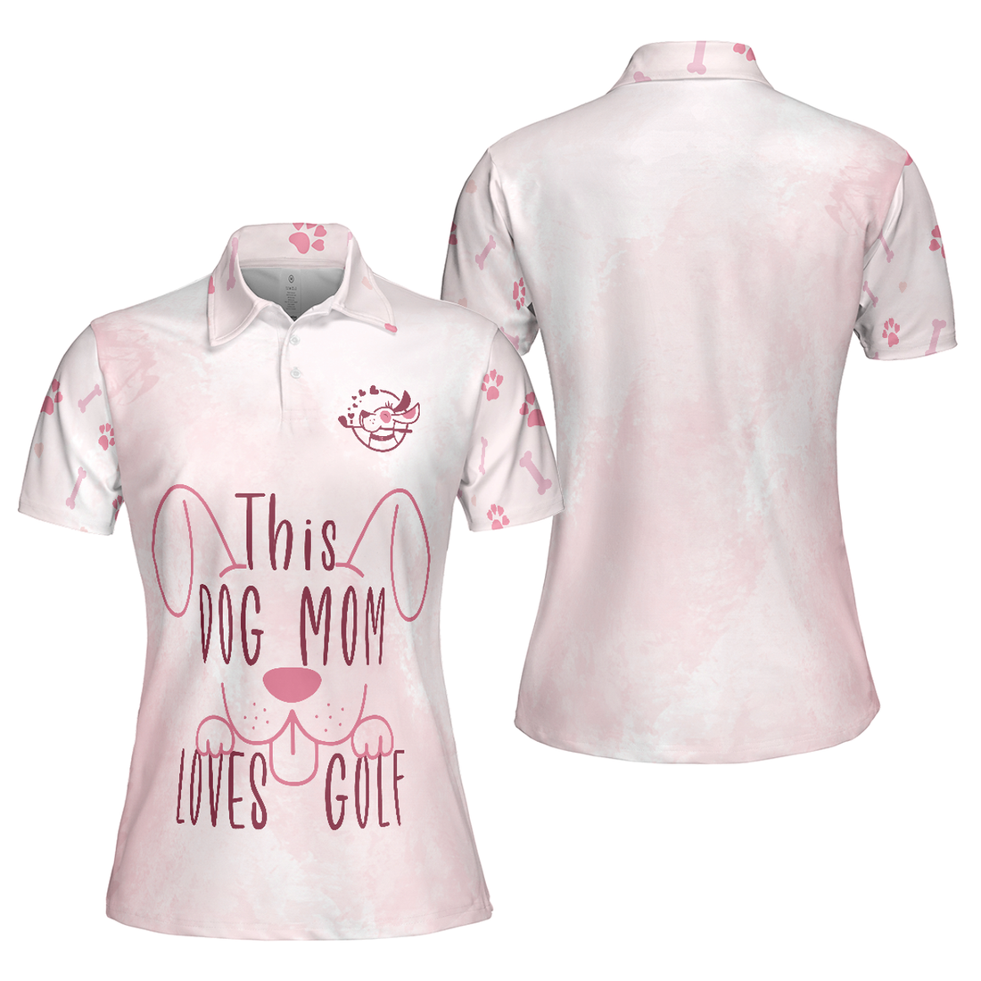 Pink Golf for Dog Moms Sleeve Golf Gift for Dog Lovers Women's Polo Shirts S-5XL