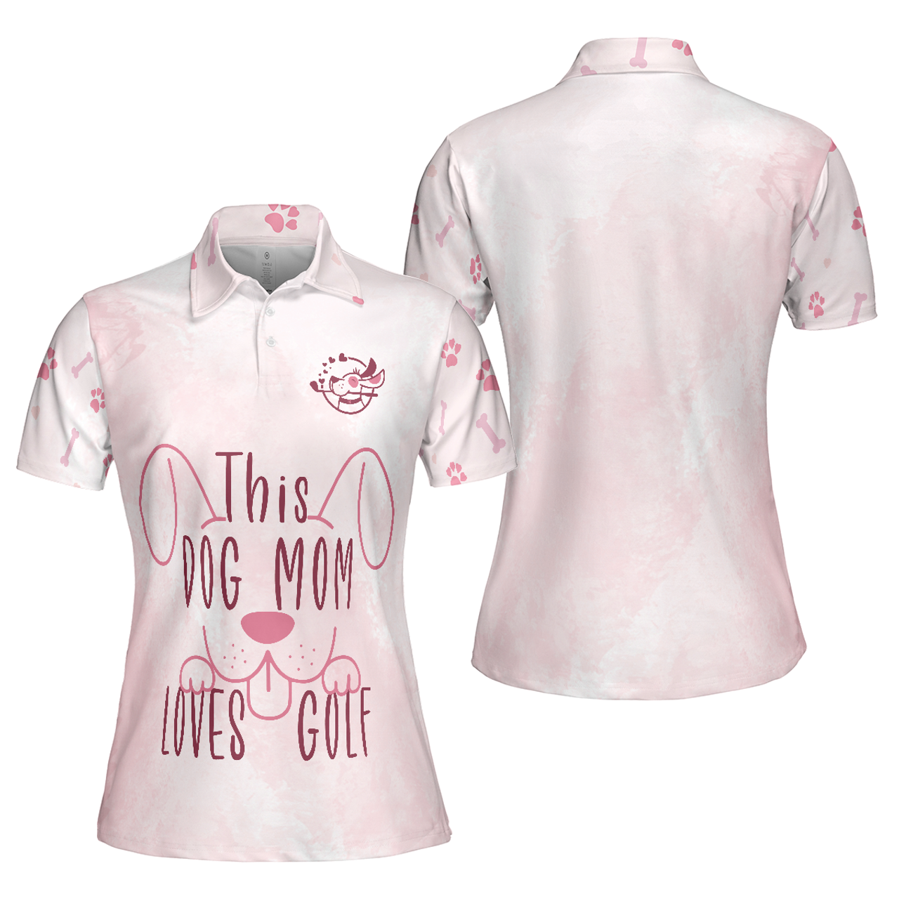 Pink Golf for Dog Moms Sleeve Golf Gift for Dog Lovers Women's Polo Shirts S-5XL