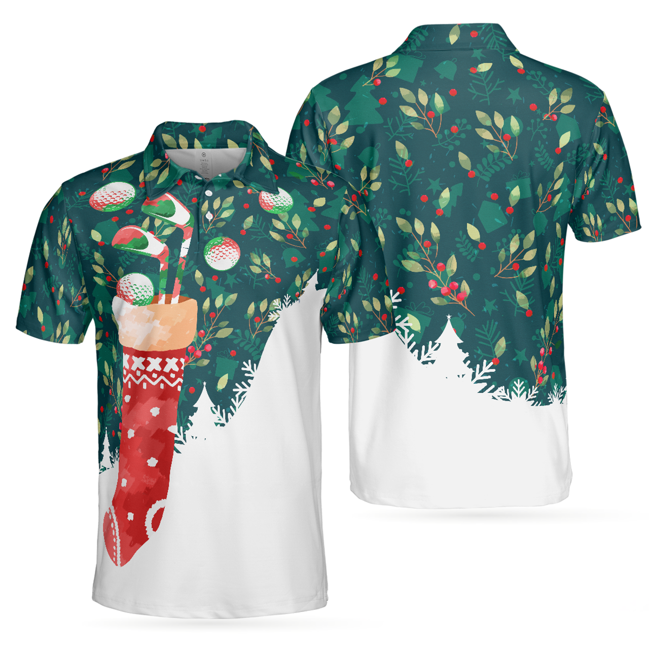 Christmas Golf Short Sleeve Shirt Best Gift For Golf Lovers Men's Polo Shirt