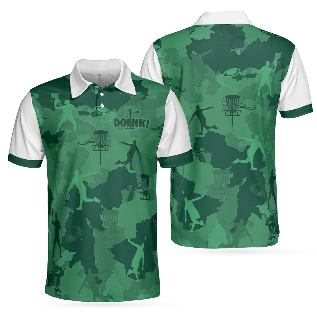Camouflage Texture Doink Disc Golf Short Sleeve Polo Shirt Gift For Men S-5XL