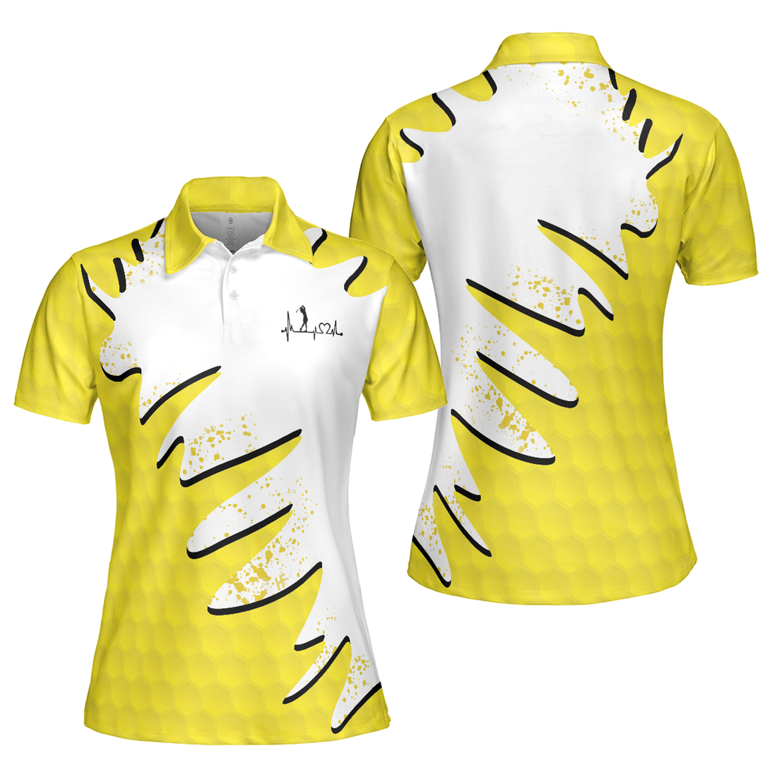 Sporty Golf Shirt White and Yellow Perfect Gift for Ladies Women's Polo Shirts S-5XL