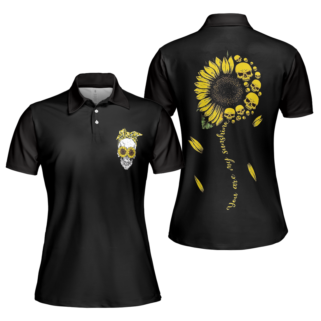 You Are My Sunshine Skull Gift Black Short Sleeve Women's Polo Shirts S-5XL
