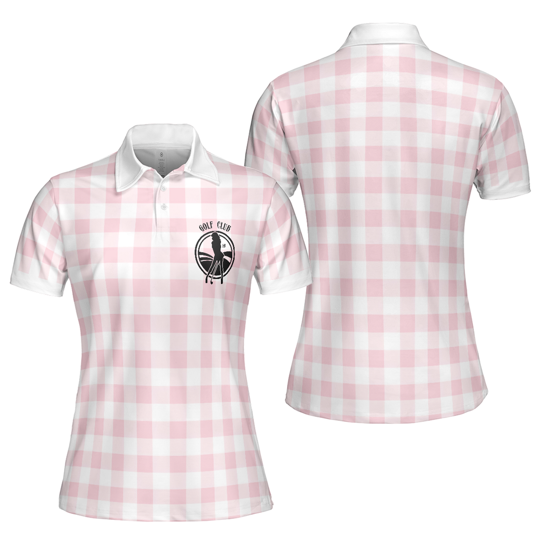 Sexy Golf Girl With Golf Club Short Sleeve White Pink Women Polo Shirt S-5XL