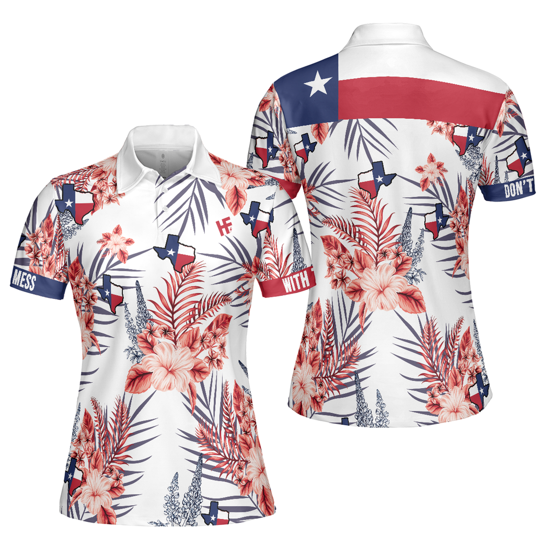 Texas Proud Bluebonnet Golf National Pride Short Sleeve Women Polo Shirt S-5XL
