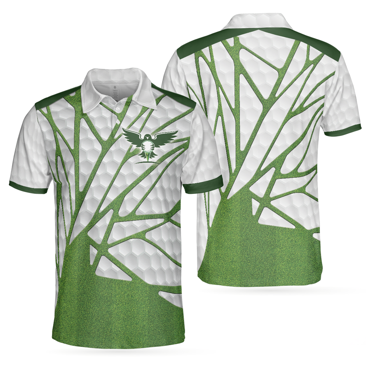 Birdie Chaser Golfer Golf Shirt White and Green Best Golf Gift Men's Polo Shirt