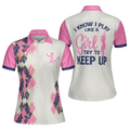 Tennis I Know I Play Like A Girl White Pink For Ladies Gift Women's Polo Shirts S-5XL