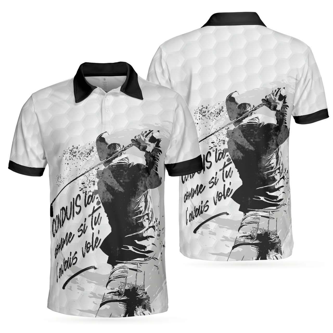 Conduis La Comme Si Tu Golf Pattern Polo Shirt Men's Polo Shirt S-5XL