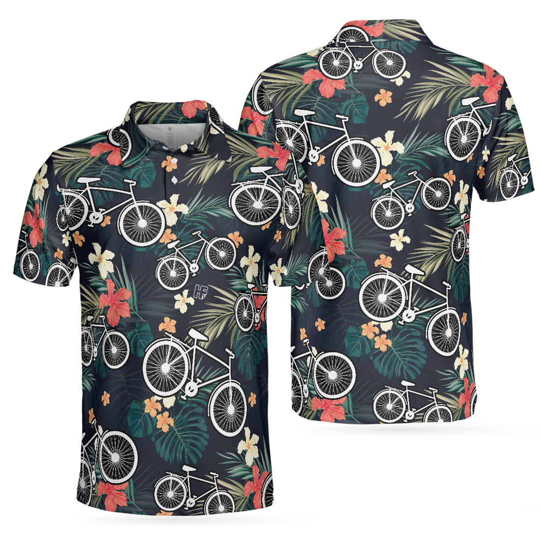 Tropical Cycling Shirt Funny Perfect Gift for Bike Lovers Men's Polo Shirt S-5XL