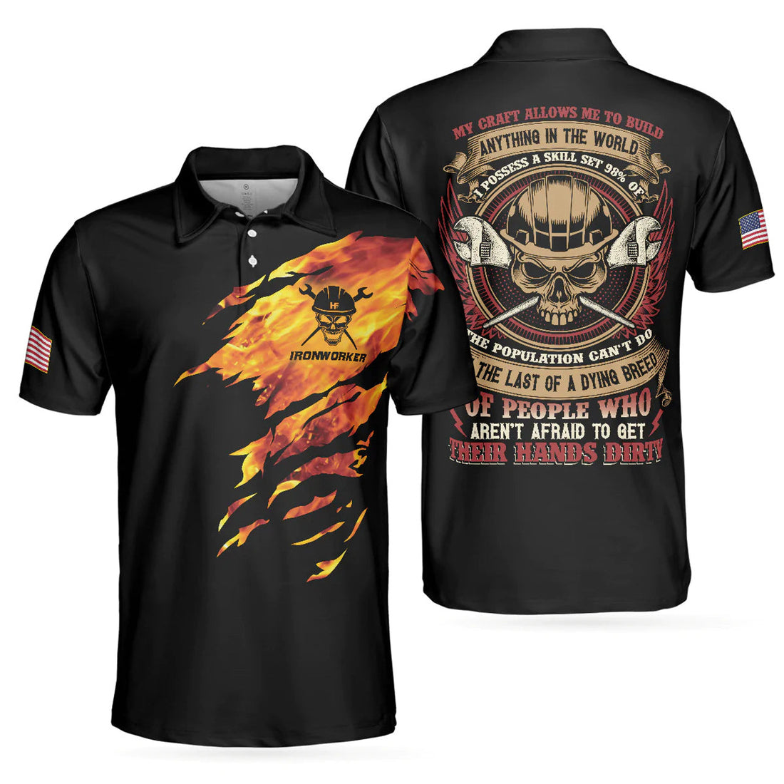 Cool Ironworker Shirt for Men Build Anything Craft Gift Men's Polo Shirt S-5XL
