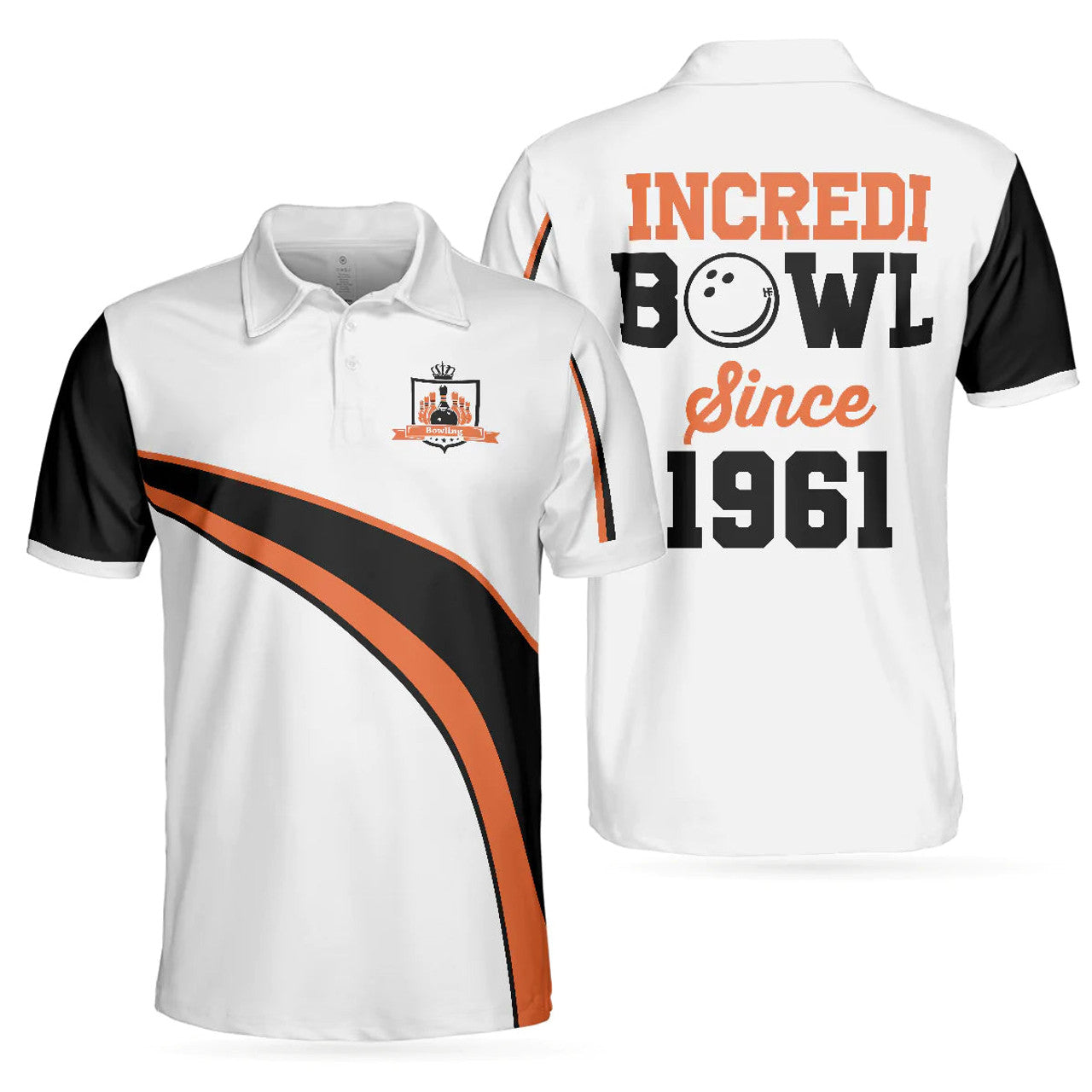 White Bowling Short Sleeve Incredi Bowl Bowling Gift Men's Polo Shirt