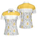 Golf Symbol and Argyle Pattern Yellow Shirt for Ladies Women's Polo Shirts S-5XL