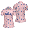 Golf Girl Summer Pattern Pink Short Golf For Ladies Women's Polo Shirts S-5XL