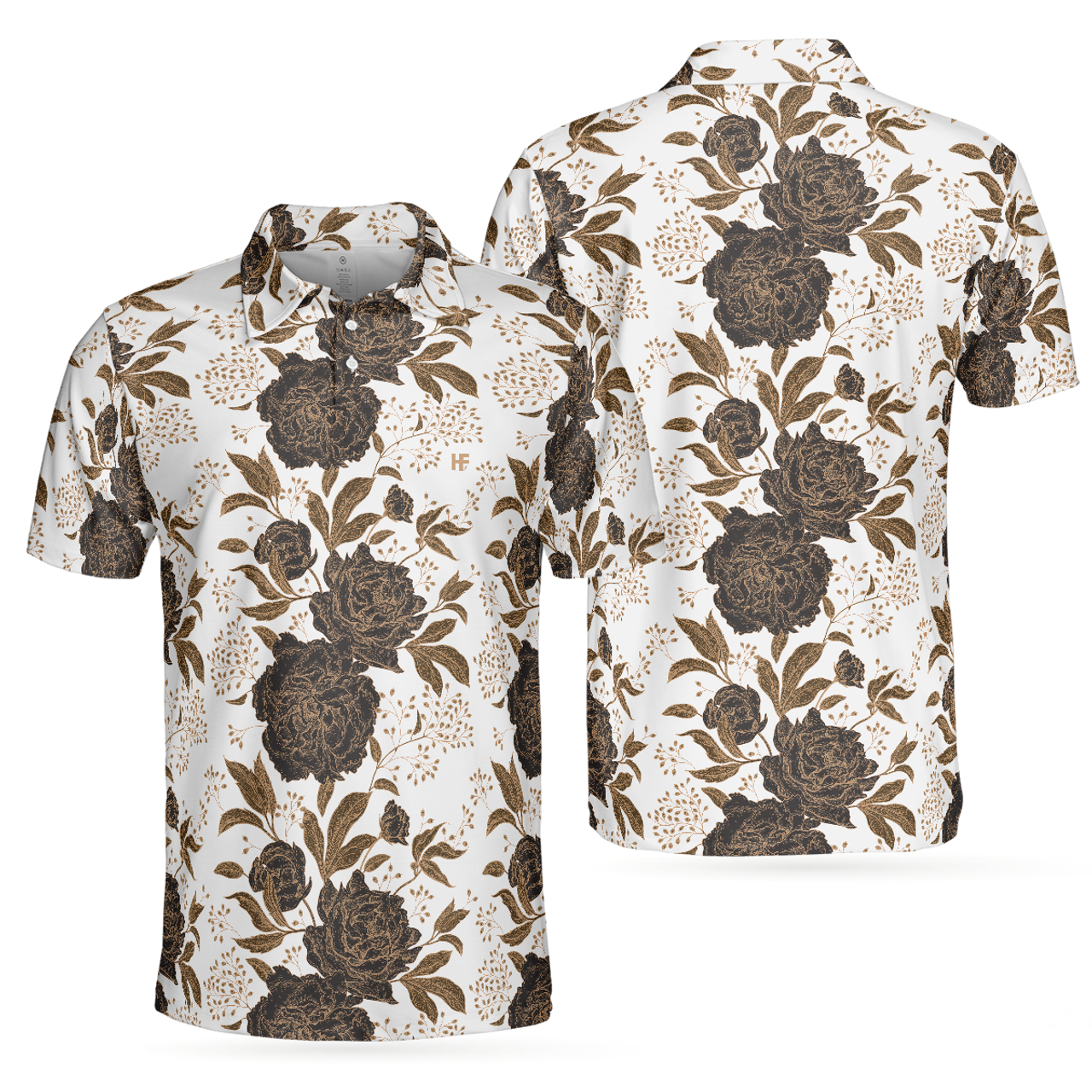 Vintage Peonies and Roses Pattern Shirt Best Gift Golf Men's Polo Shirt S-5XL