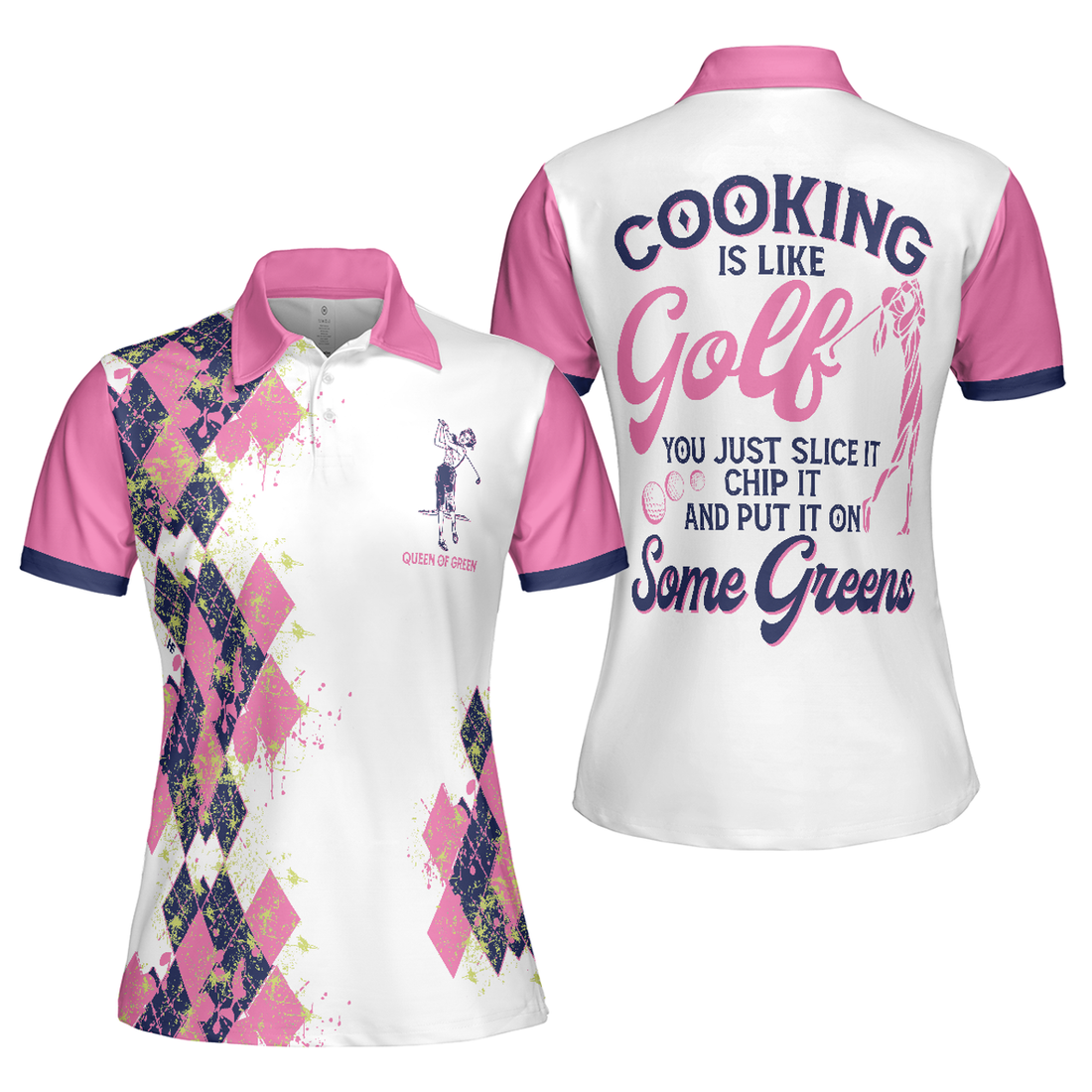 Cooking Is Like Golf Slice Chip And Put On Some Argyle Women's Polo Shirts S-5XL