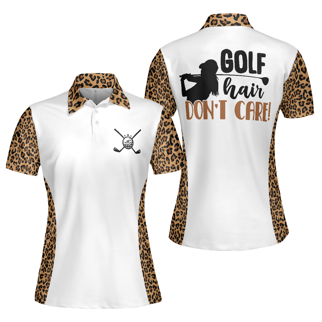 Leopard Pattern Short Sleeve Golf Shirt for Ladies Women's Polo Shirts S-5XL