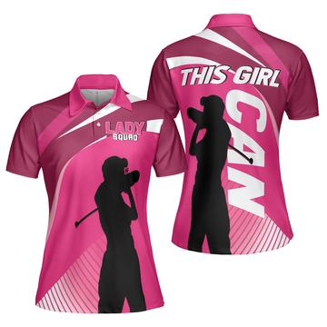 This Girl Can Golf Sleeve for Ladies Cool Golf Gift Women's Polo Shirts S-5XL