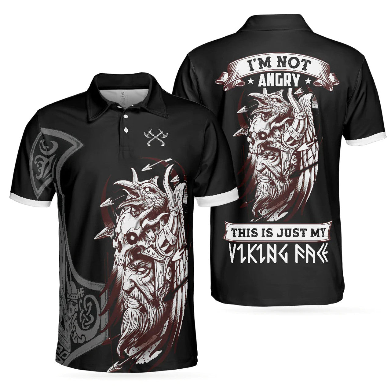 Cool Black Viking Men's Polo Shirt Stylish and Comfortable for Everyday Wear