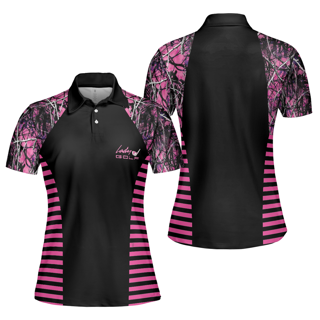 Pink Camouflage Golf Shirt for with Short Sleeves Women's Polo Shirts S-5XL