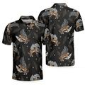 Tiger With Palm Leaves Tropical Tiger Shirt Short Sleeve Men's Polo Shirt