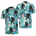 Bigfoot Tropical Short Sleeve Floral And Leaves Best For Men Men's Polo Shirt