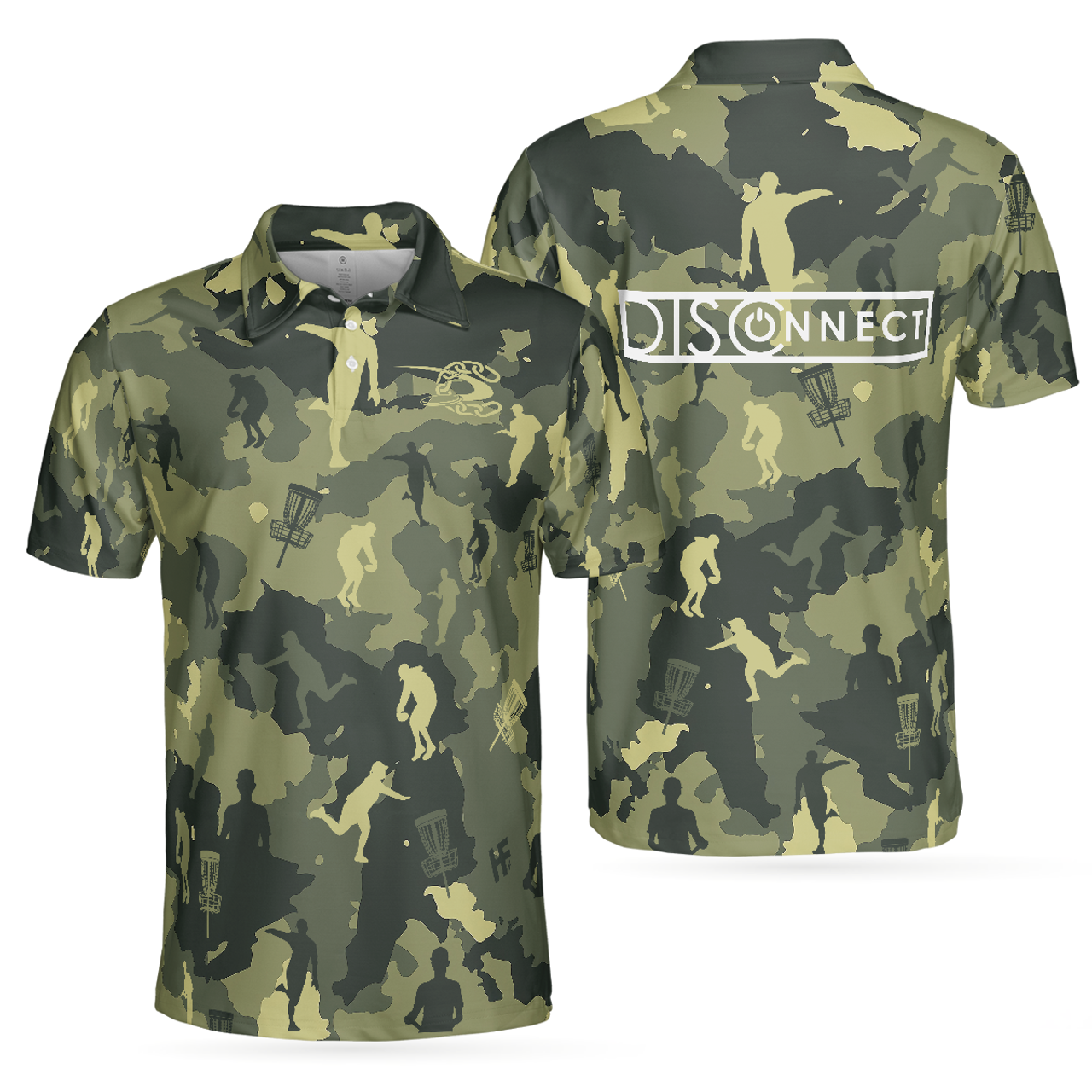 Camouflage Texture Disc Golf Short Sleeve Polo Best Gift Men's Polo Shirt