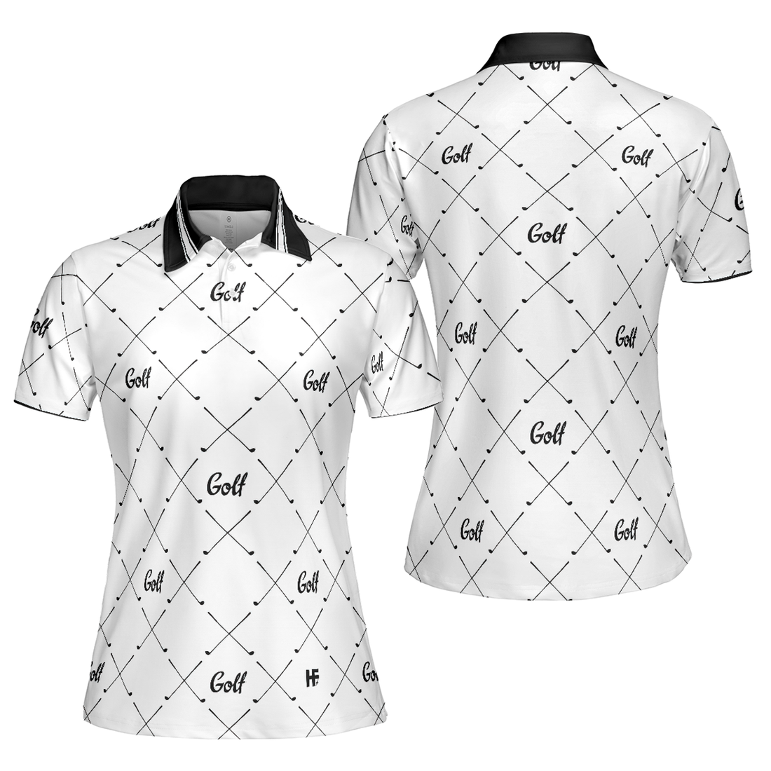 Golf Shirt For Ladies With Simple Golf Clubs Pattern Women's Polo Shirts S-5XL