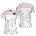 Badminton Short Sleeve Women Polo Shirt, White And Pink Badminton Shirt For Women - Perfect Gift For Women, Ladies Women' s Polo Shirt S -5XL