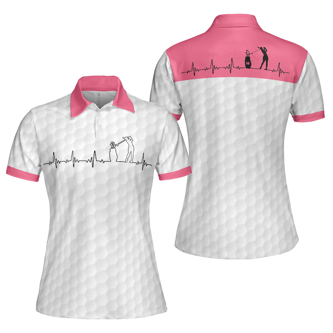 Golf Is My Heart Pink Shirt Golf Gift Women Polo Shirt S-5XL
