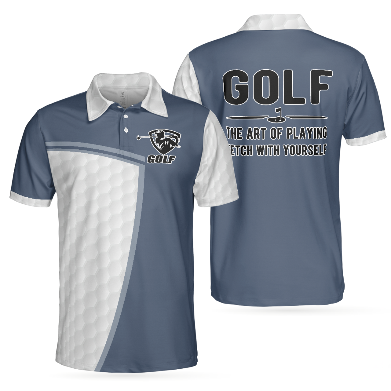 The Art Of Playing Fetch With Yourself Funny Golf Men's Polo Shirt S-5XL