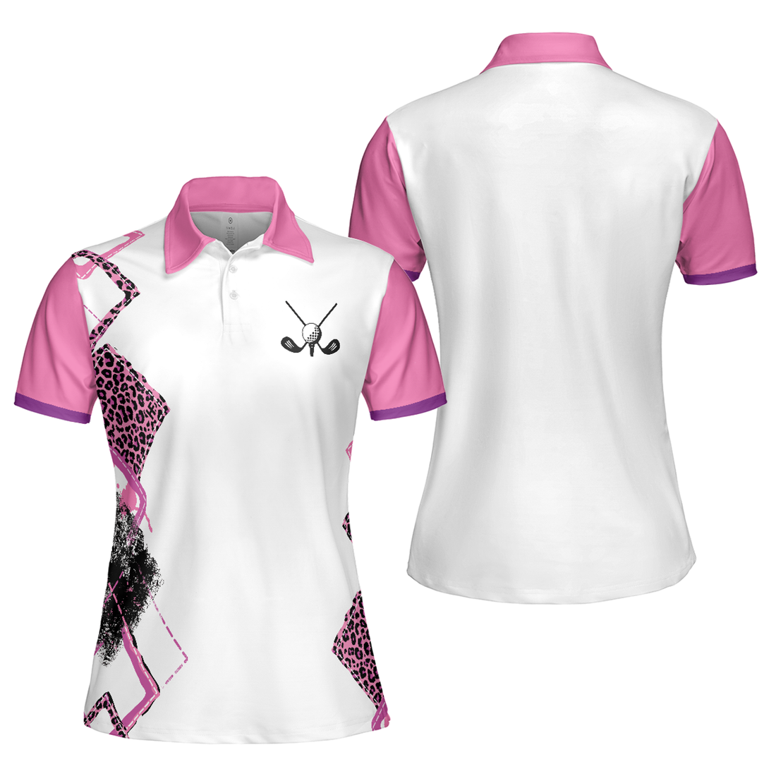 Classic Golf Lady White and Pink Short Sleeve for Girls Women's Polo Shirts S-5XL