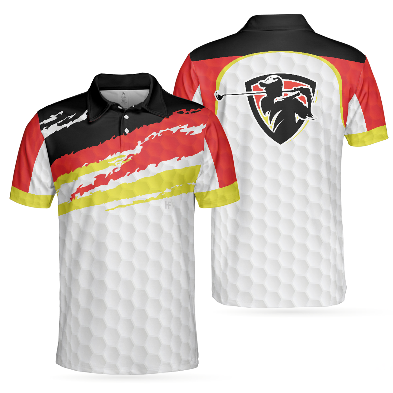 German Flag Golf Texture Short Sleeve All Best Golf Shirt Men's Polo Shirt S-5XL
