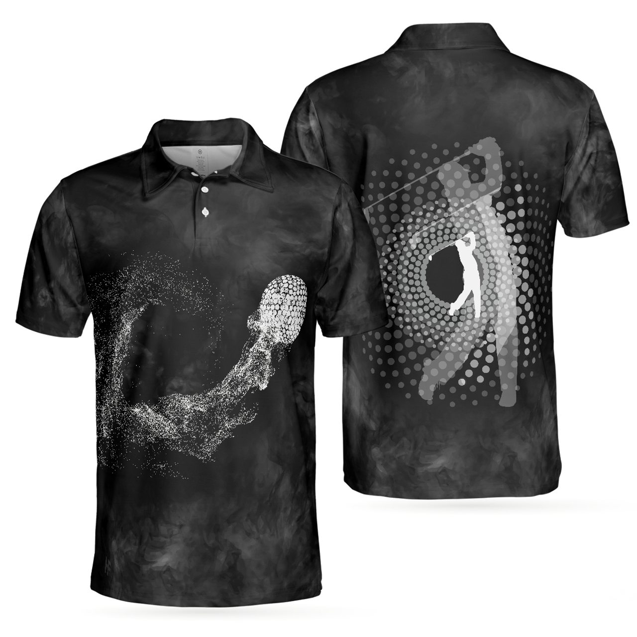 Classic Golf Ball Smoke Polo Shirt Geometric Circle Dot Men's Polo Shirt S-5XL