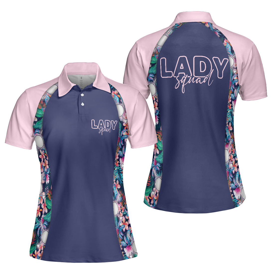 Hawaiian Dream Golf for Ladies Short Floral Tropical Women's Polo Shirts S-5XL