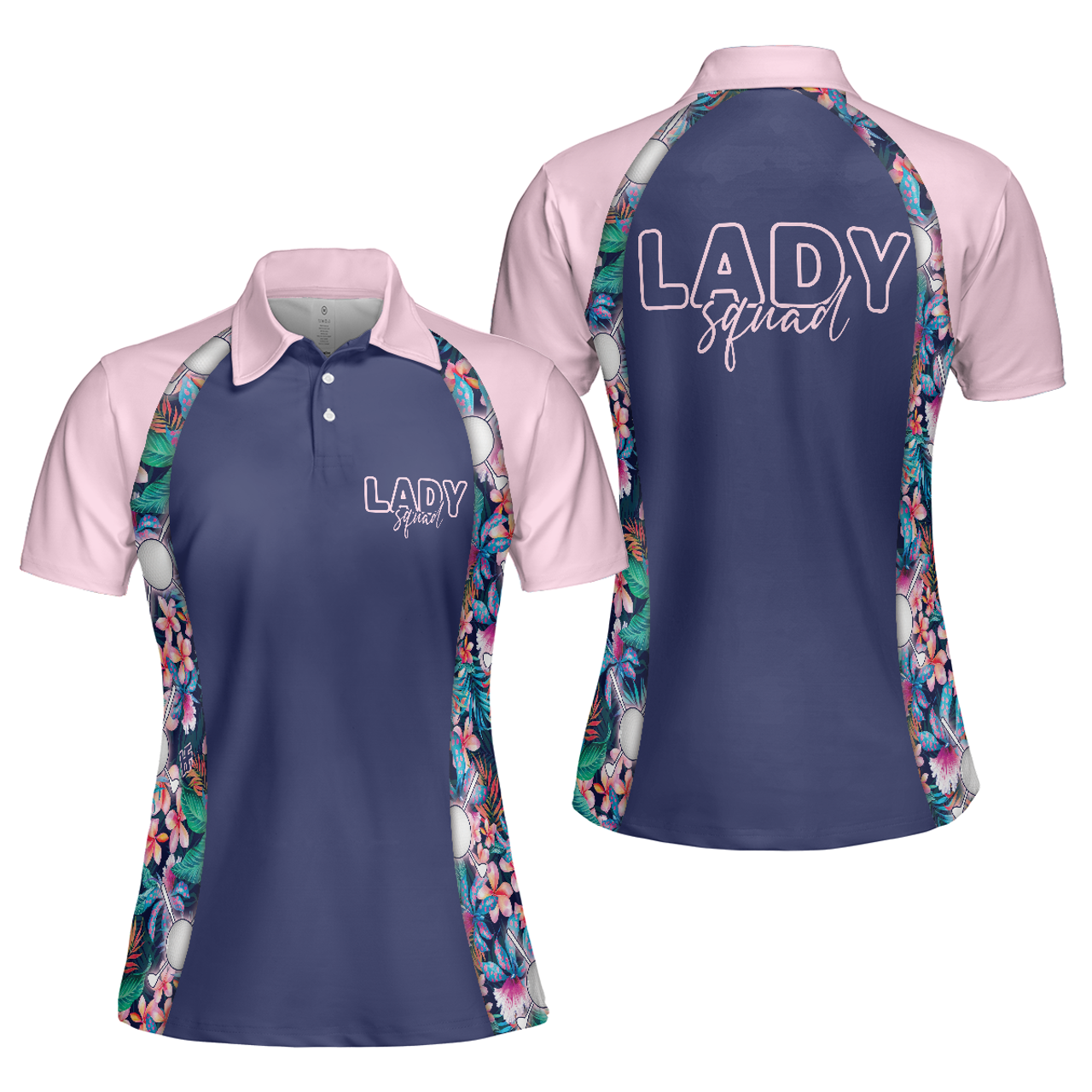 Hawaiian Dream Golf for Ladies Short Floral Tropical Women's Polo Shirts S-5XL
